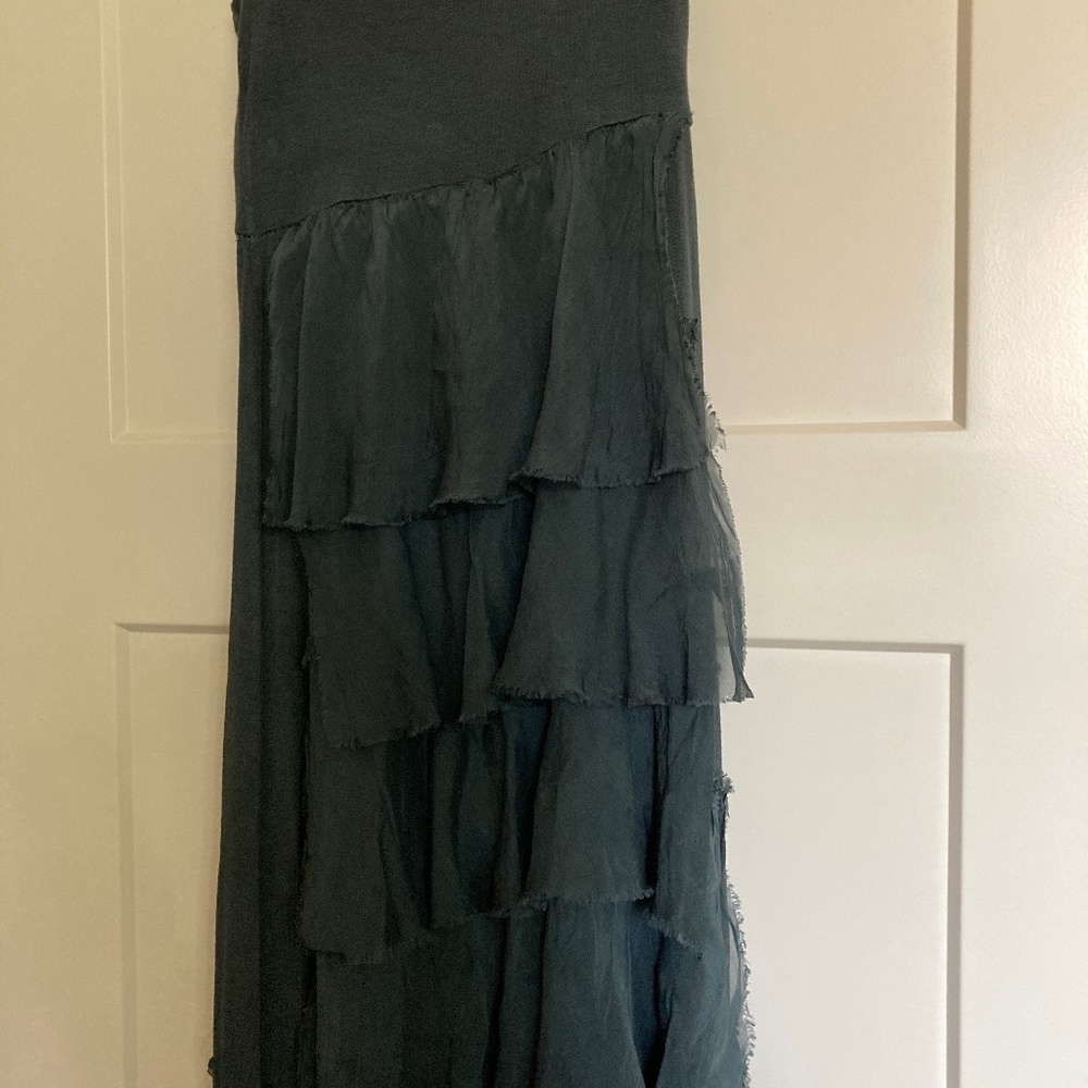 Waterfall maxi skirt teal